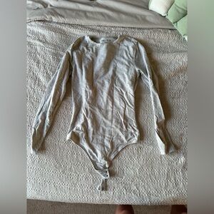 Abercrombie | Cotton Gray Long Sleeve Bodysuit